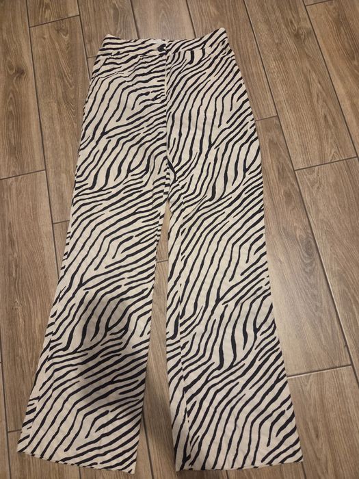 Spodnie H&M 36 zebra paski lato wakacje S