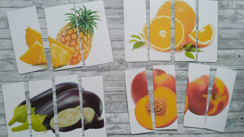 Картки-частинки половинки Знайди пару монтессорі домана