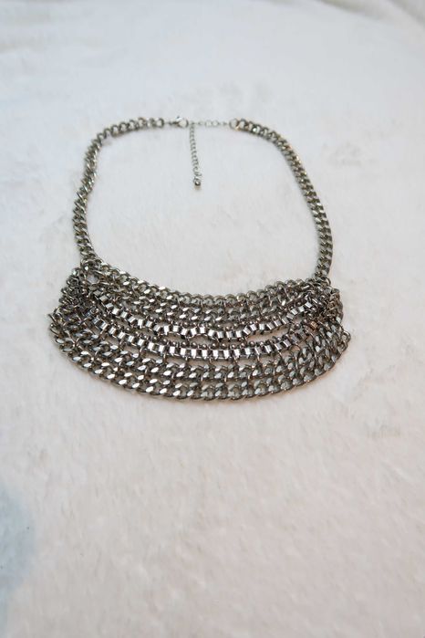 Naszyjnik szeroki ciężki grunge alternative aesthetic stal stalowy 16