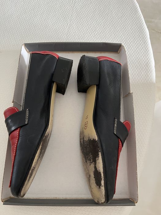 Sapatos mocassins bicolor