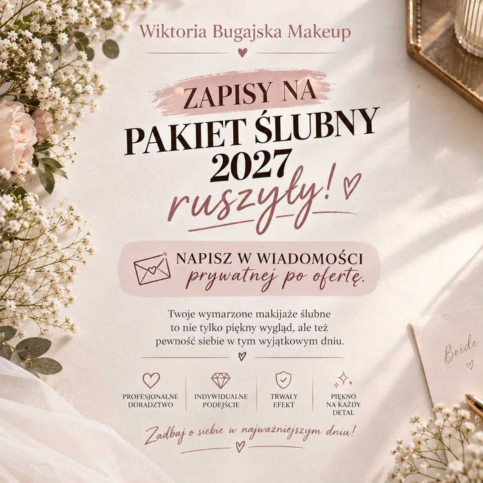 Pakiety Ślubne, Makijaż na wesele, na sesję, na studniówkę, makijaż ślubny, makijaż okolicznościowy, pakiety dojazdowe Kielce i okolice