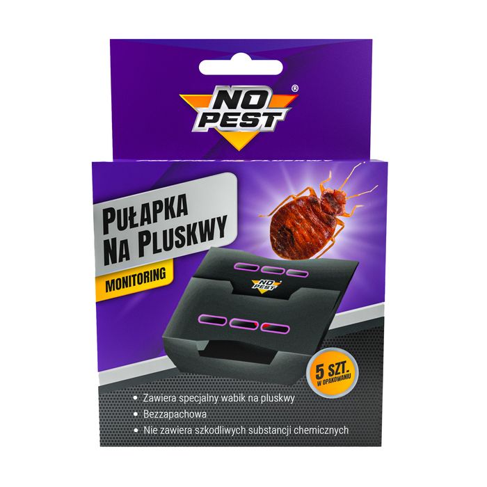 Pułapka lepowa na pluskwy. Lep do zwalczania pluskiew No Pest® (5 szt)