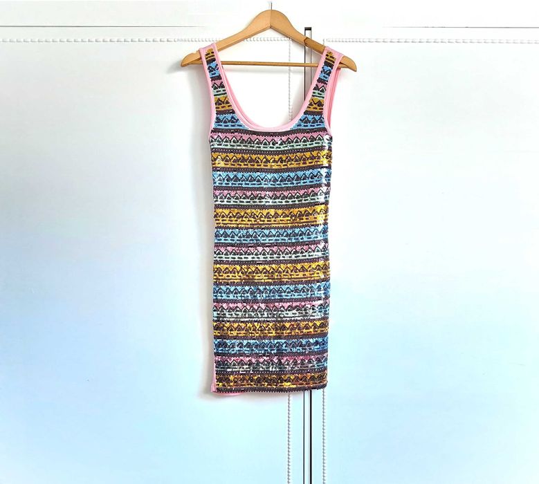 Nowa sukienka Miss Selfridge aztecki wzór aztec mini cekiny M 38