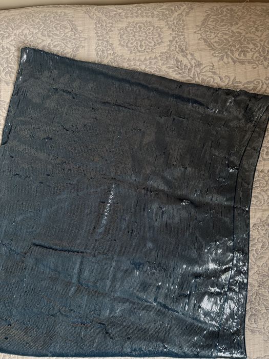 Piękny, niebieski opalizujący srebrny szalik z bardzo przyjemnej nitki