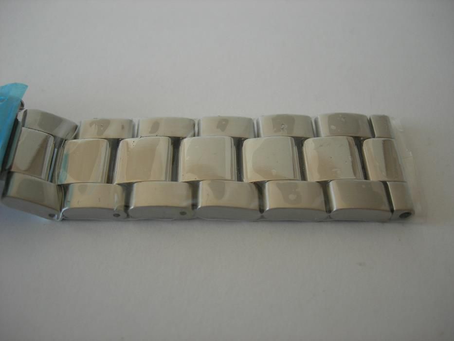 Bracelete Relógio Metálica 2 Tons Maciça 20mm Fecho Bascula