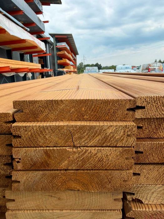Deska Tarasowa Thermo Sosna Szczotkowana Gładka 26x140mm - termososna drewno termowane termodrewno drewno modyfikowane termicznie deski na taras
