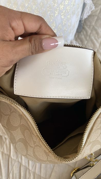 Bolsa bege e castanho
