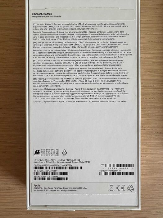 IPhone 15 pro max Titanio Azulado- 256gb