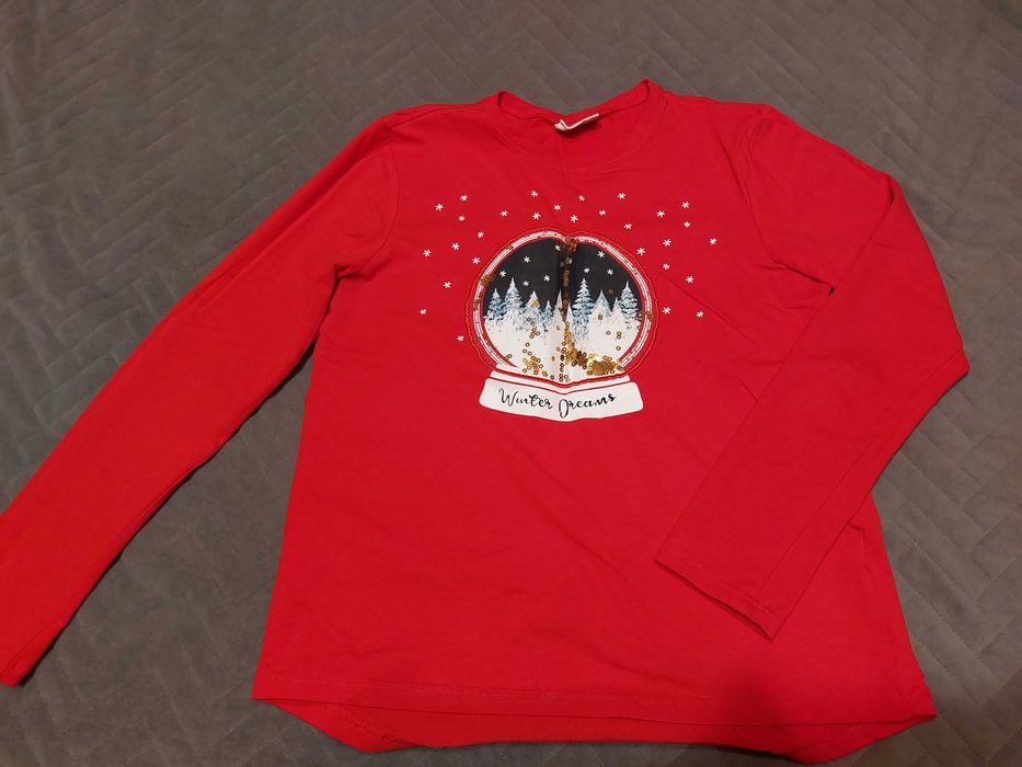 Dziewczęca bluzka z ozdobną naszywką, rozm. 158