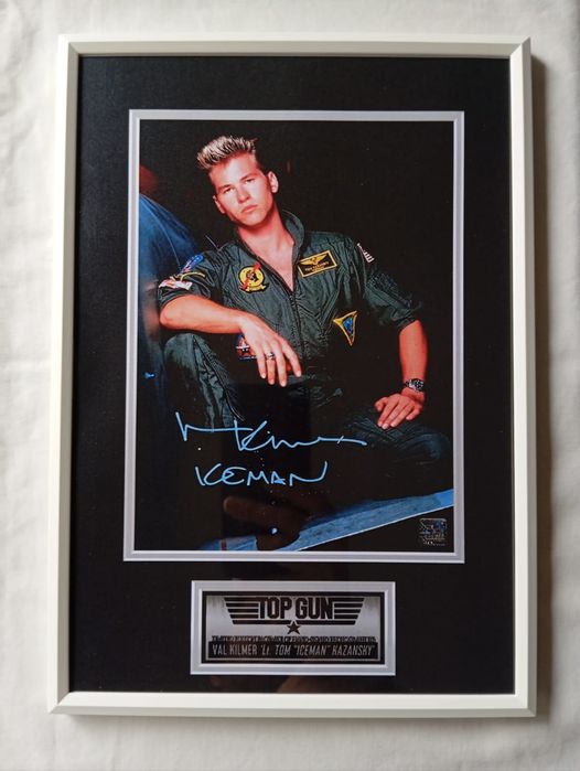 Moldura Filme Top Gun - Iceman com Autógrafo (A4)