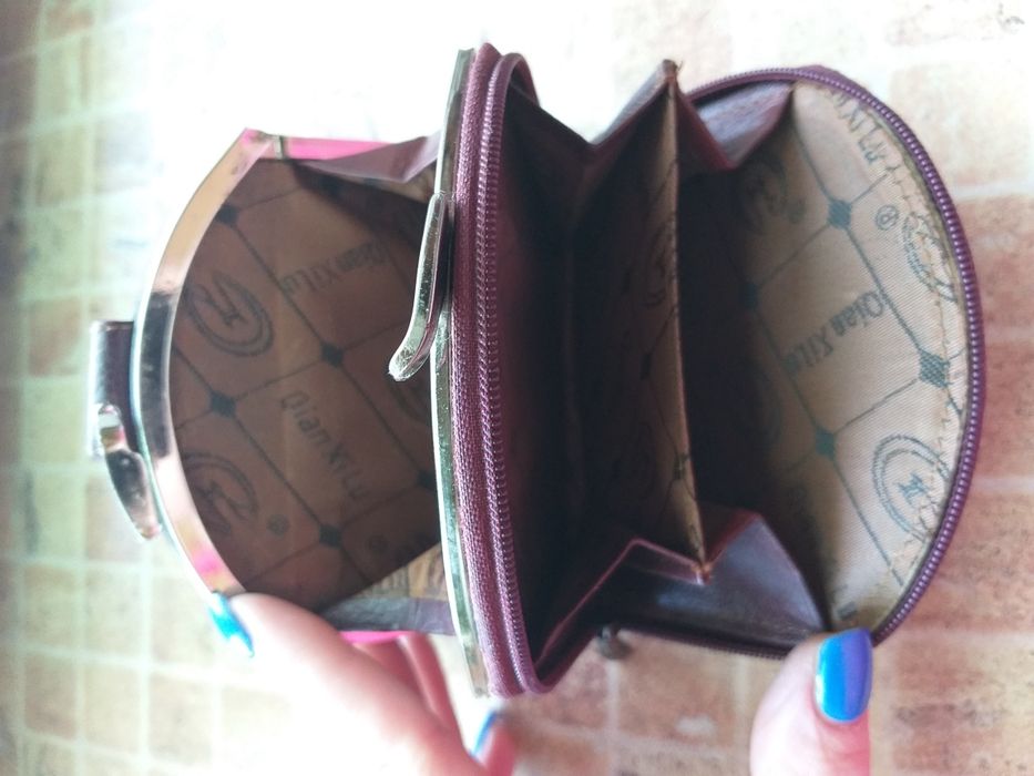 Кожаный кошелек Qian Xi Lu. Женский кошелек.