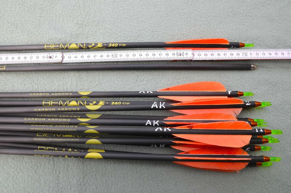 Strzały halowe Beman 9,3 Carbon 340 do łuk bloczkowy tarczowy 13szt.