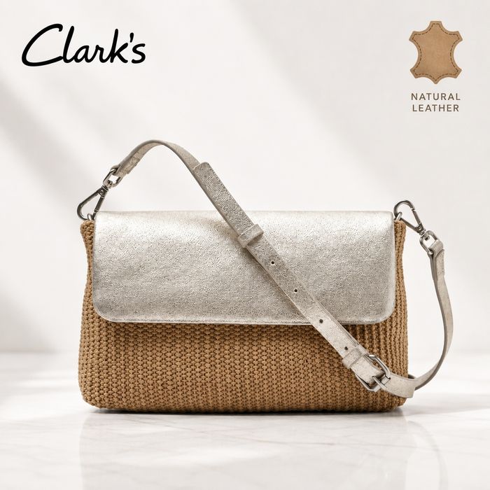 Clarks сумка кросбоді з натуральної шкіри та джута