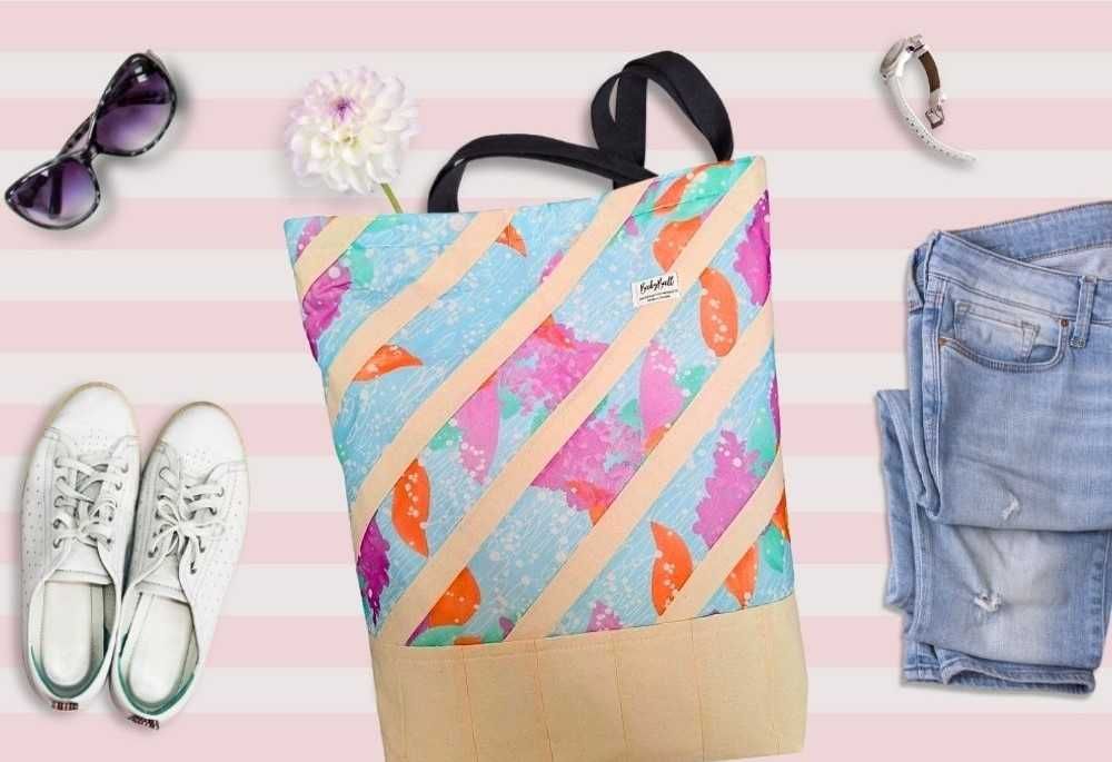 Elegancja na Co Dzień – Torba na Zakupy „Cream with Pastel”