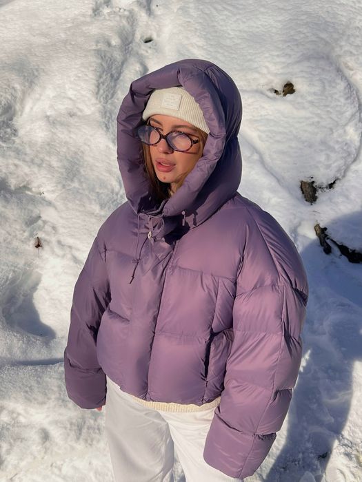 Жіночий вкорочений пуховик, Куртка з капюшоном, весна/осінь