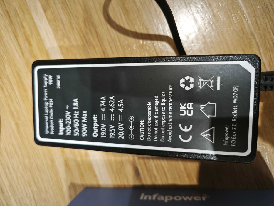 Uniwersalny zasilacz laptop 90W 19V/19.5V/20V Lenovo Dell HP