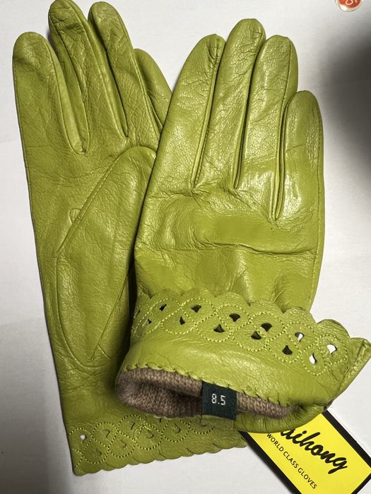 Rękawiczki skórzane nowe z węlnianą podszewką