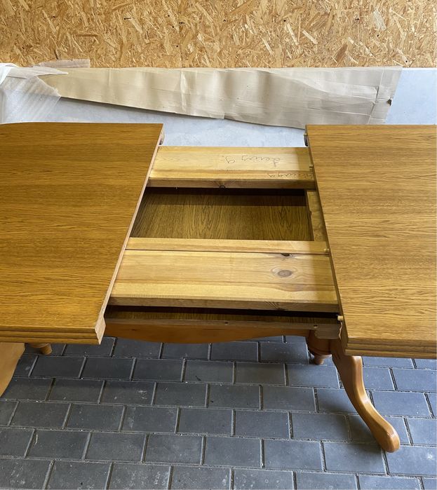 Dębowy Zestaw Stół z Krzesłami 6X Rozkladany