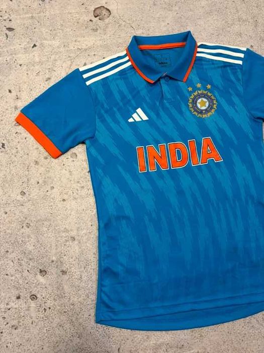 Niebieska koszulka sportowa Adidas India Cricket - Size S