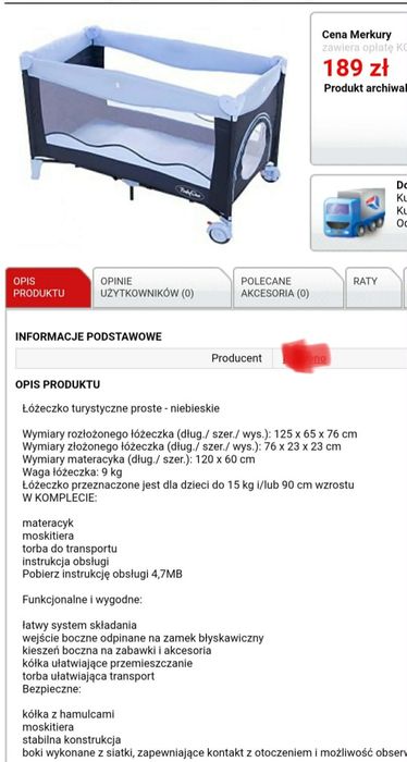 Łóżeczko turystyczne