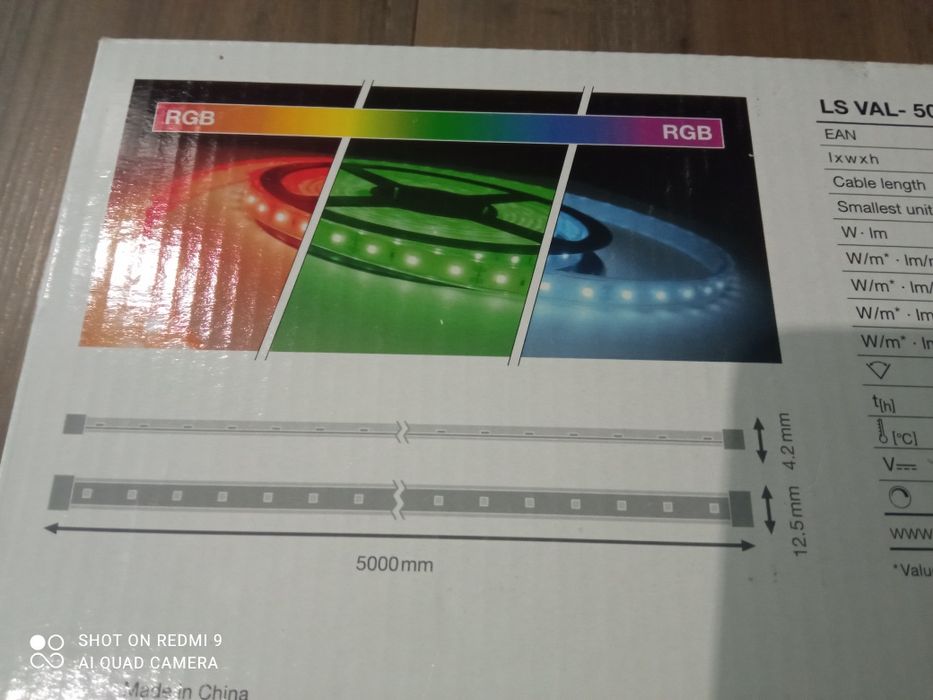 Taśma LED  67w 300led 24v RGB IP65 5m