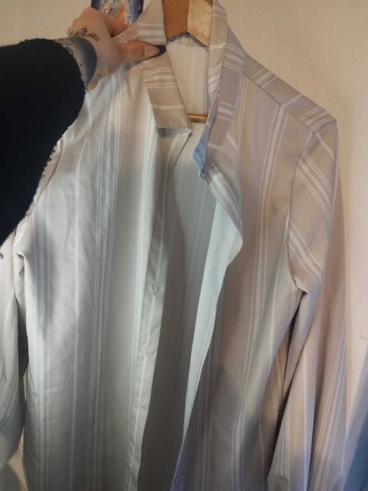 Marynarka damska szara biała w paski