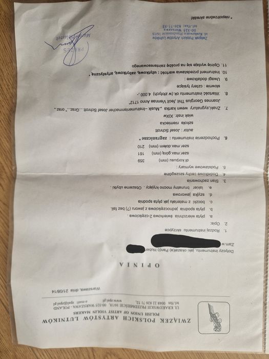 Skrzypce niemieckie z XIX w.