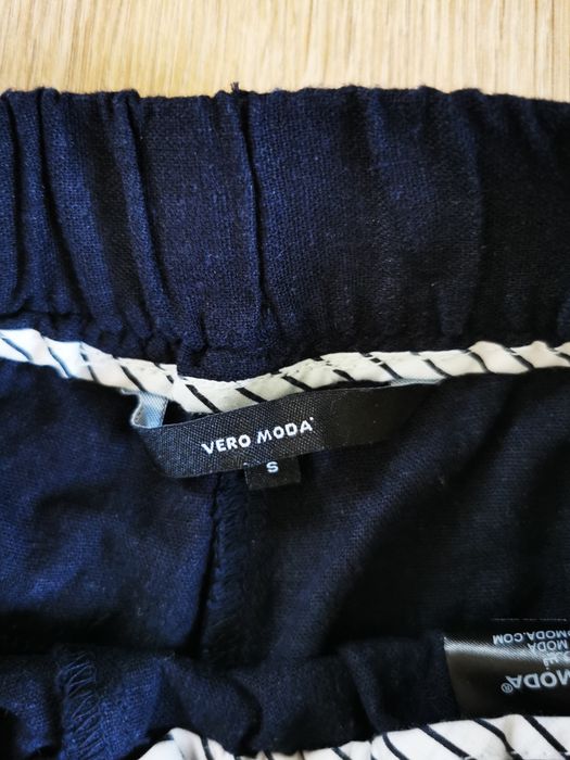 Vero moda spodenki damskie krótkie szorty lniane linen granatowe rozmiar S 36