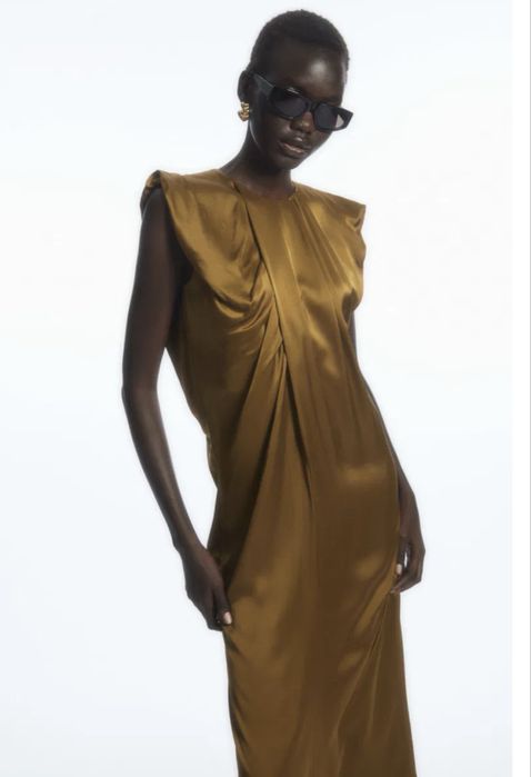 Сукня Cos draped cap sleeve midi dress