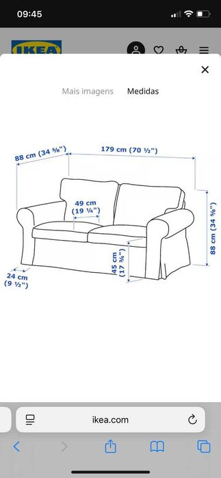 Sofá Ikea EKTORP para 2, Totebo Dark Turquoise