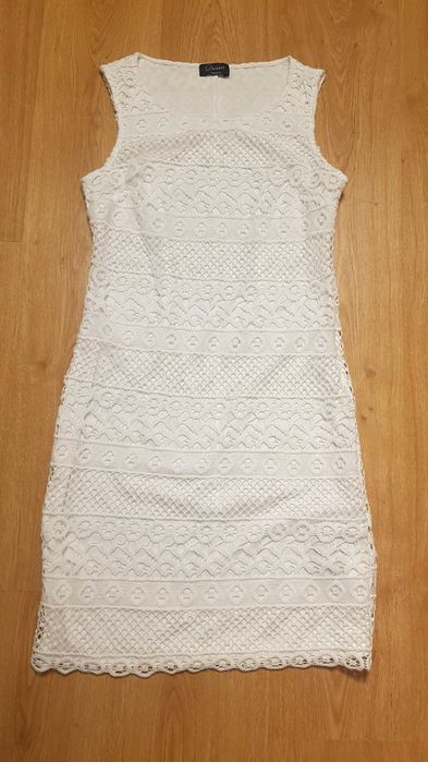 Sukienka biała koronkowa wieczór panieński boho rozmiar S