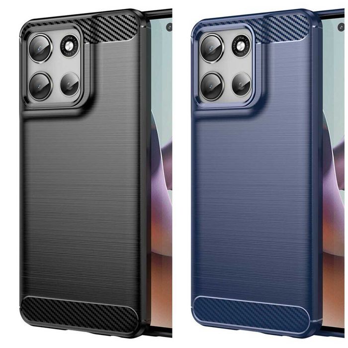 Противоударный чехол накладка для Motorola G56 G86 карбон 2 цвета