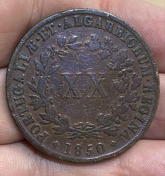 Moeda D MARIA II - XX Reis 1850