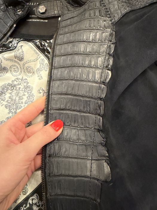 Мужская кожаная куртка Philipp Plein, оригинал.