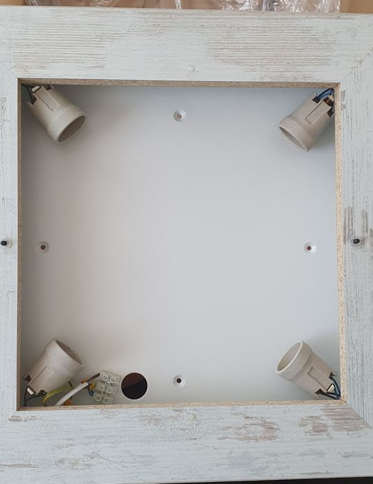 Plafon Argon Tequila 1509 50x50 cm drewno postarzane + szkło mleczne