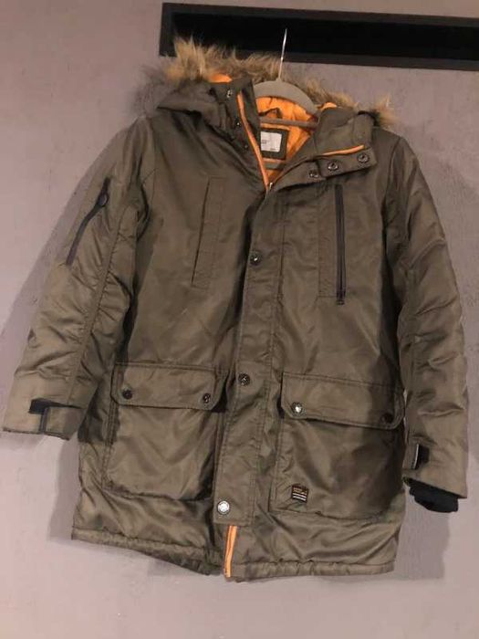 Reserved Długa ocieplana kurtka Parka płaszcz Płaszczyk 140