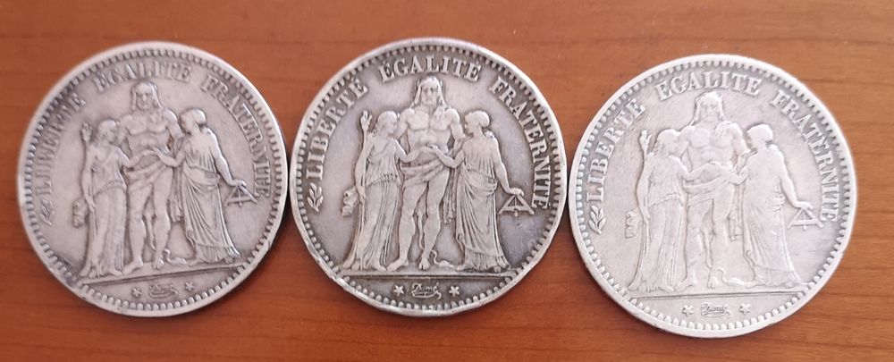 moedas prata 5 francs Hércules (#3)