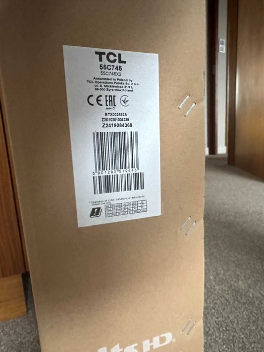 Telewizor TCL 55C745 55" QLED 4K 144Hz Google TV