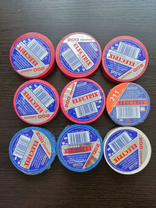 Taśmy izolacyjne Electrix kolorowe 9 sztuk