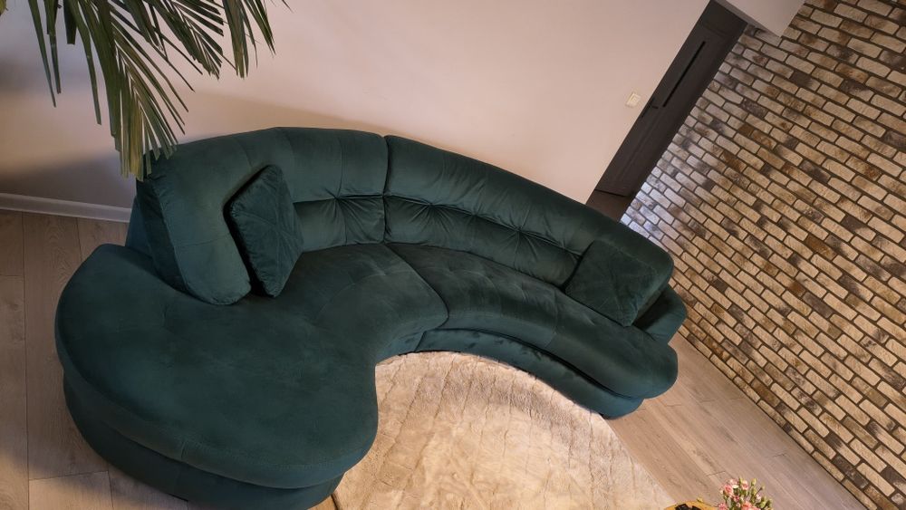 Kanapa półokrągła butelkowa zieleń