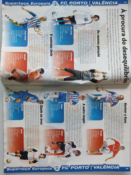 Programa do FC Porto Valencia Supertaça europeia 2004