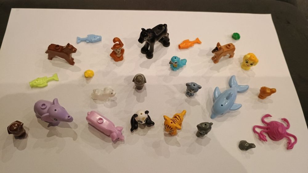 Mix oryginalnych zwierzątek lego tygrys, panda, świnka, słoń i inne