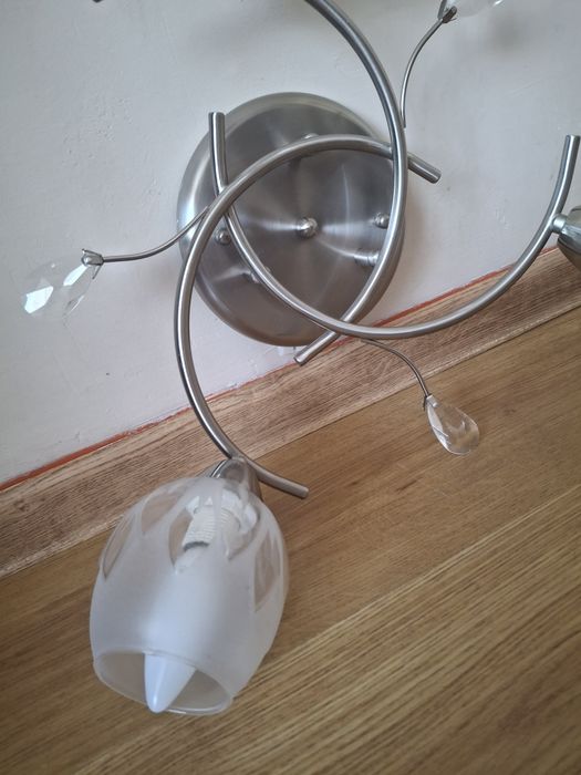 Żyrandol plafon srebrny