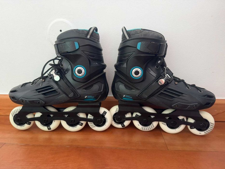 Kit Completo Patins Oxelo MF500 Tam. 42 + Proteções Fit500 (M) + Capacete MF500 (55-59 cm)