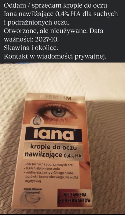Krople do oczu nawilżające plus gratis!