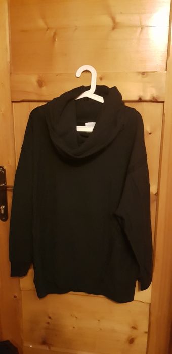 Bluza bluzka ZARA oversize czarna kołnierz jak szalik M