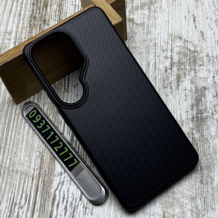Чохол преміум якості Fibra NightFall MagSafe на Samsung S26 Ultra/ S25 Ultra/ S24 Ultra Carbon Style. Чехол