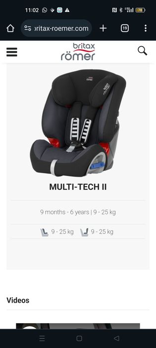 Cadeira auto Britax Multi- Tech /Volvo