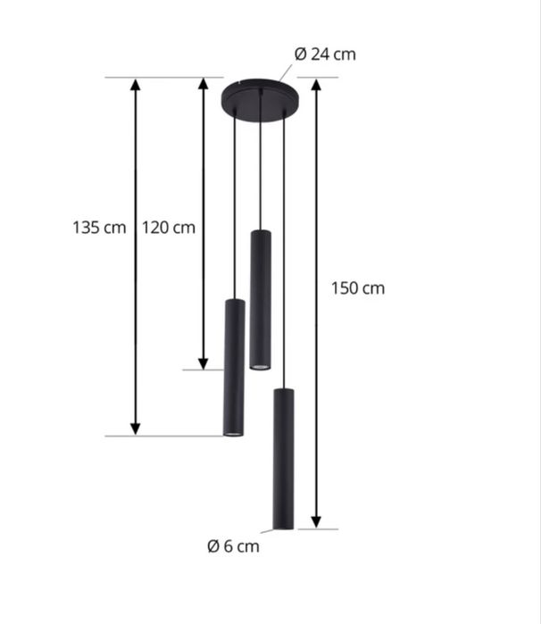 *novo* Candeeiro suspenso preto
