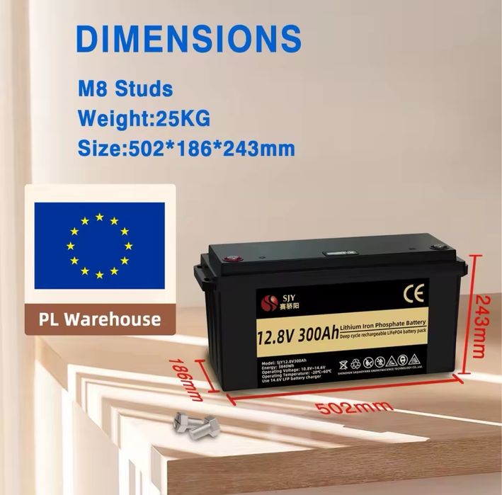 akumulator bateria ogniwa lifepo4 12v 300ah ponton powerbank magazyn energi